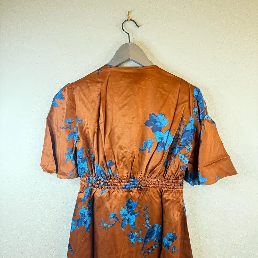 All Saints Tiam Iona Silk Blend Empire Waist Satin Mini Dress Size 0 NWT - Picture 13 of 16